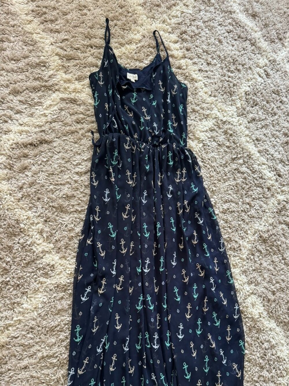 Maison Jules Dress Size Large Nautical Scoop Sleeveless Maxi Women’s